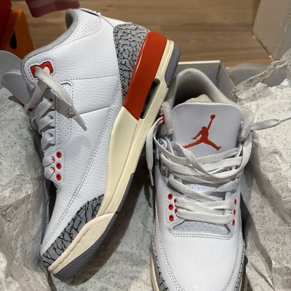 Jordan White and Orange Athletic Shoes with Signature Design main image 4